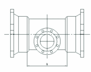 Invertierte T-St&uuml;cke mit Doppelsteckdose und Flanschabzweig