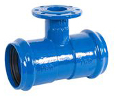 Doppelmuffen-T-St&uuml;ck mit Flanschzweig f&uuml;r UPVC-Rohre