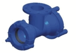 Auslaufsicheres Doppel-EX-T-St&uuml;ck mit Flanschabzweig